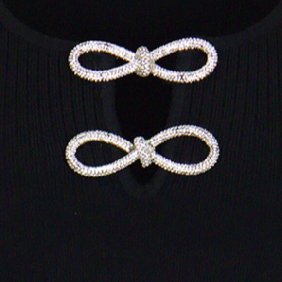 "Aleya" Rhinestone Bow Sweater - Picture 2 of 2